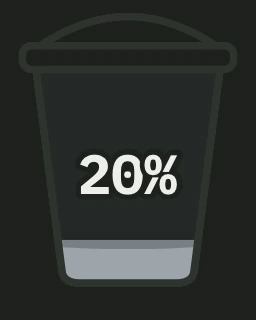 The Needs bucket, filled to 20% of a month&rsquo;s income.