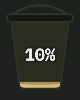 The Wants bucket, filled to 10% of a month&rsquo;s income.