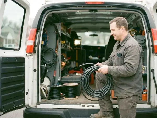 An electrician at work