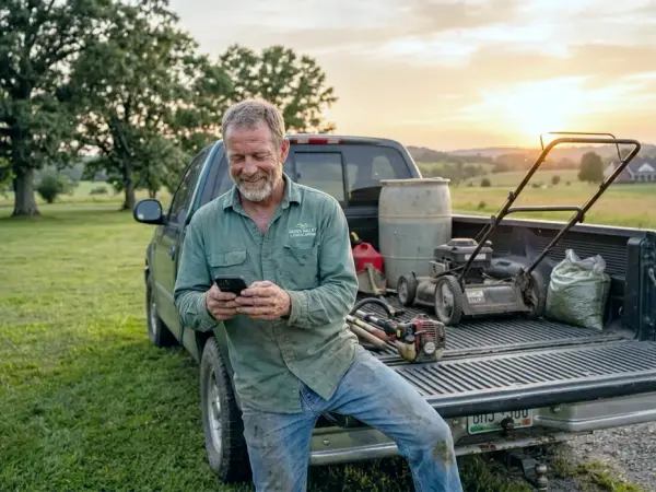 A landscaper on a job